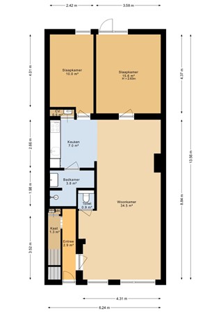 Floorplan - Strevelsweg 23A, 3073 DR Rotterdam